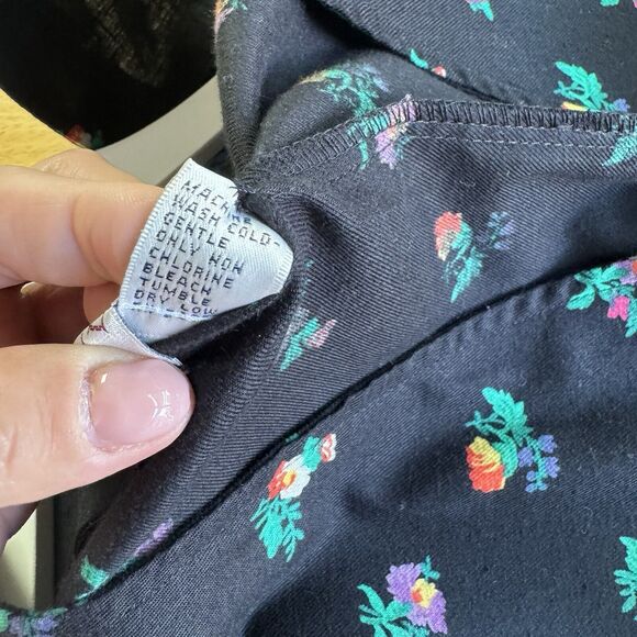 Vintage 80's Dress Cambridge Dry Goods Floral Pinafore Cottagecore Prairie Large - Picture 8 of 12